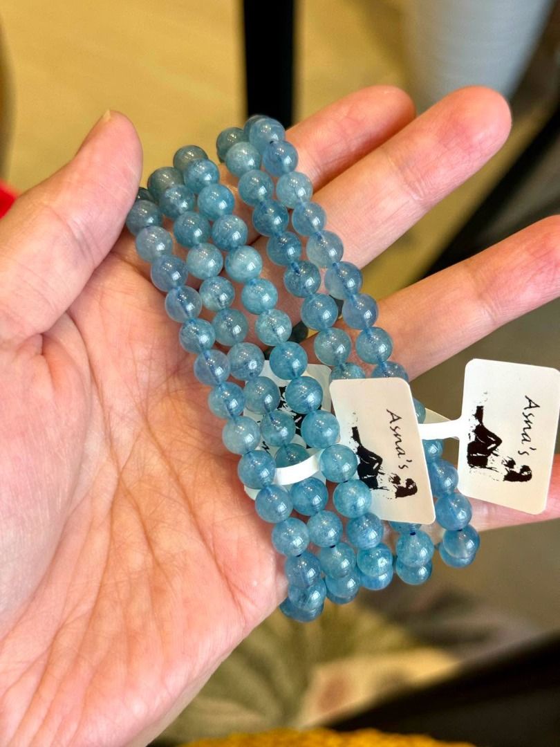 Natural Aquamarine Bead Bracelet (Category: Bracelets) located in Baguio. Submitted by asna_taku (Listing ID 1460004175, Image 3). Description: 💎 Natural Aquamarine Bead Bracelet 💎 Beautiful natural aquamarine in a dreamy soft blue tone, with a lovely translucent glow that catches the light beautifully. A timeless gemstone bracelet that’s easy to layer or wear on its own. 🩵✨ 🌊 Aquamarine is the birthstone of March and is traditionally associa