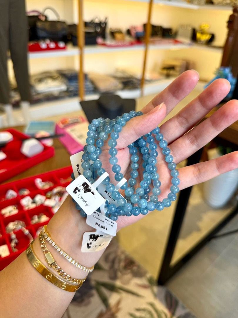 Natural Aquamarine Bead Bracelet (Category: Bracelets) located in Baguio. Submitted by asna_taku (Listing ID 1460004175, Image 1). Description: 💎 Natural Aquamarine Bead Bracelet 💎 Beautiful natural aquamarine in a dreamy soft blue tone, with a lovely translucent glow that catches the light beautifully. A timeless gemstone bracelet that’s easy to layer or wear on its own. 🩵✨ 🌊 Aquamarine is the birthstone of March and is traditionally associa