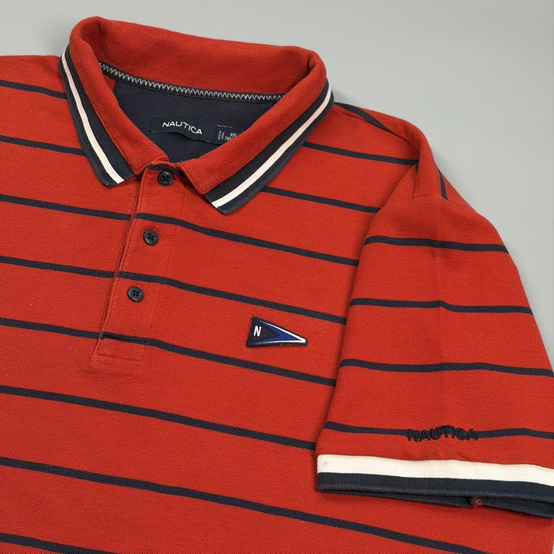 (Sale)Nautica Stripes (Category: Activewear) located in Cavite. Submitted by onebeancent (Listing ID 1459902607, Image 2). Description: 🔘N4utica Flag Logo Size: XL Frame Dimension: 24" Width | 28" Length Color: Red Color Rate: 9.5/10 Issue: None Condition: Excellent Before: 580php Now: 450php Additional Shipping Fee (J&T Small Pouch) 75php Luzon 100php visayas 120php mindanao.