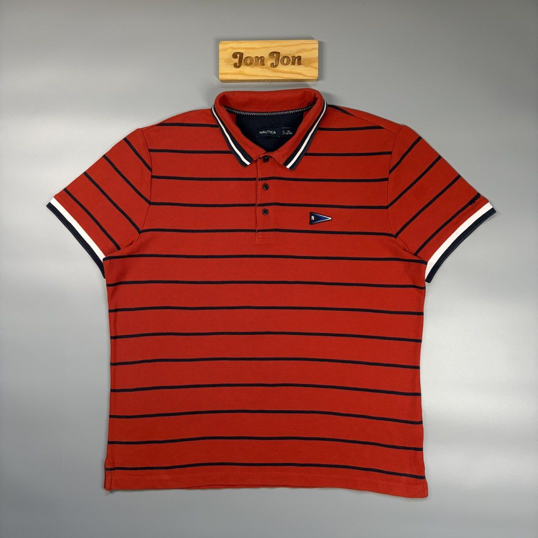 (Sale)Nautica Stripes (Category: Activewear) located in Cavite. Submitted by onebeancent (Listing ID 1459902607, Image 1). Description: 🔘N4utica Flag Logo Size: XL Frame Dimension: 24" Width | 28" Length Color: Red Color Rate: 9.5/10 Issue: None Condition: Excellent Before: 580php Now: 450php Additional Shipping Fee (J&T Small Pouch) 75php Luzon 100php visayas 120php mindanao.
