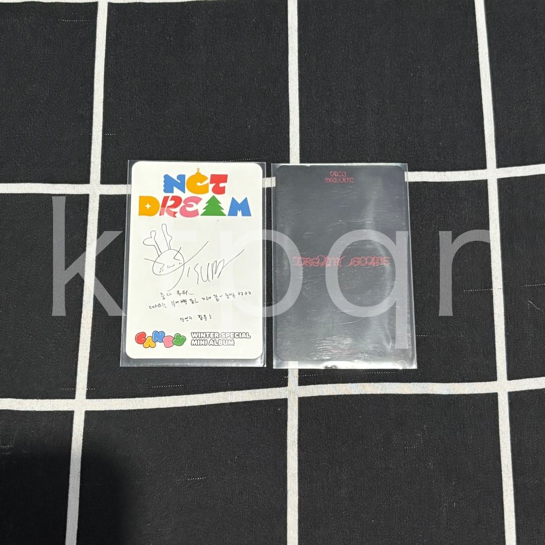NCT DREAM JISUNG Photocard Set (Category: K-Wave Merchandise) located in Imus. Submitted by ktpqr (Listing ID 1459965317, Image 2). Description: sold as set magenta circle = flawed - candy smini ver. pc - dream()scape record planet pob mop: gcash mod: ggx/lbc/meet-up.