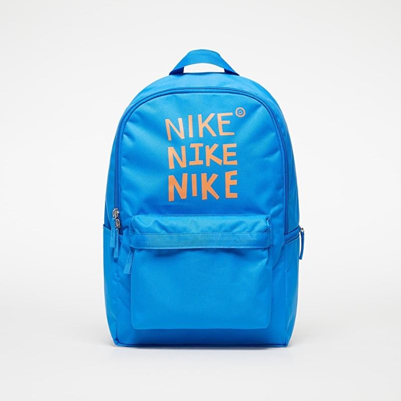 Nike Backpack Blue Orange Logo 25L Capacity (Category: Backpacks) located in Manila. Submitted by swiftbird_ed6c34 (Listing ID 1459963550, Image 1). Description: - Blue Nike backpack with repeating orange Nike logo - Front pocket with zipper - Main compartment with zipper - Adjustable shoulder straps - Made in Indonesia - 25 liters capacity - Ideal for school or everyday use.