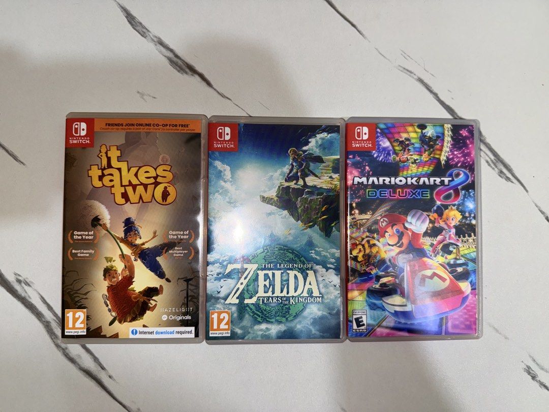Nintendo Switch Games (Category: Nintendo) located in Caloocan City. Submitted by aresmatabia (Listing ID 1459904522, Image 1). Description: 🎮🔥 NINTENDO SWITCH GAMES FOR SALE! 🔥🎮 Looking for some great games for your Switch? Selling as a bundle or individually! 🟢 ZELDA: TEARS OF THE KINGDOM (TOTK) — ₱2,500 🟢 IT TAKES TWO — ₱1,500 🟢 MARIO KART 8 DELUXE — ₱1,500 💥 TAKE ALL 3 FOR ONLY ₱5,000! 💥 👉 Regular total: ₱5,500 👉 SAVE ₱500 with the