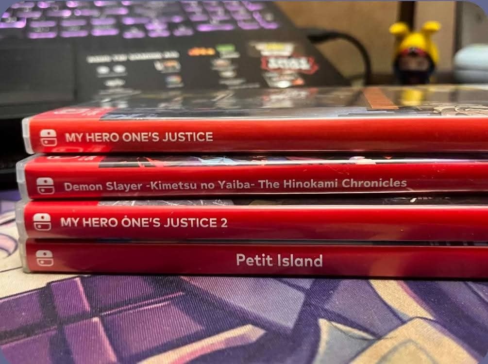 Nintendo Switch Games (Category: Nintendo) located in Caloocan City. Submitted by epicforest-8fe7b6 (Listing ID 1460082215, Image 1). Description: FOR SALE WITH CASE INCLUDED Nintendo Sports 1500 Demon Slayer 1000 My Hero One's Justice 1 1000 My Hero One's Justice 2 1100 Petit Island 1000 Taiko No Tatsujin 800 TAKE ALL 6K .