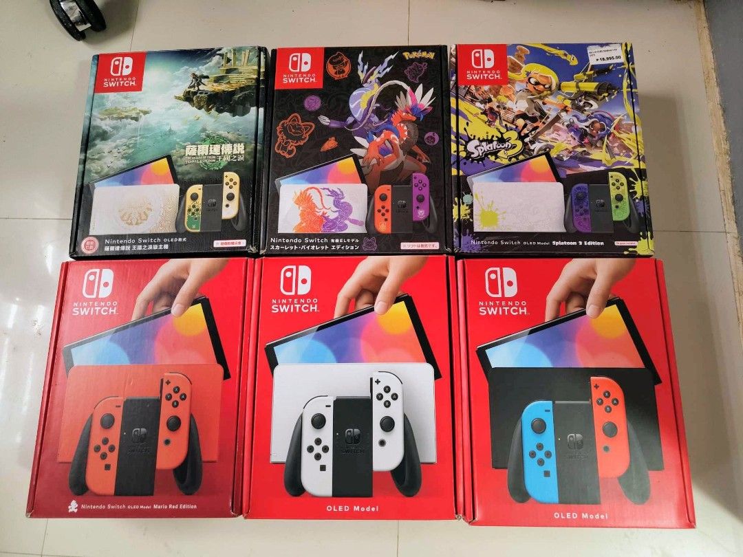Nintendo Switch OLED with Games (Category: Nintendo) located in Manila. Submitted by nswitchgear (Listing ID 1459962536, Image 2). Description: 🎮 𝐅𝐎𝐑 𝐒𝐀𝐋𝐄: 𝐍𝐢𝐧𝐭𝐞𝐧𝐝𝐨 𝐒𝐰𝐢𝐭𝐜𝐡 𝐎𝐋𝐄𝐃 𝐌𝐨𝐝𝐞𝐥 with Free Games 🛒💰 ₱11,999 for White/RedBlue ₱12,999 for Limited Edition Zelda/Mario/Pokémon/Splatoon 🎮Comes with 8 Accounts wilth Multiple Games list to be installed no need to buy expensive games for mean time :) 📦 Complete Set: •