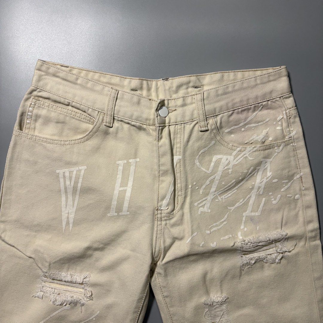Off White Distressed White Denim Shorts (Category: Shorts) located in Tayabas. Submitted by tayabaskartell (Listing ID 1459996975, Image 3). Description: .