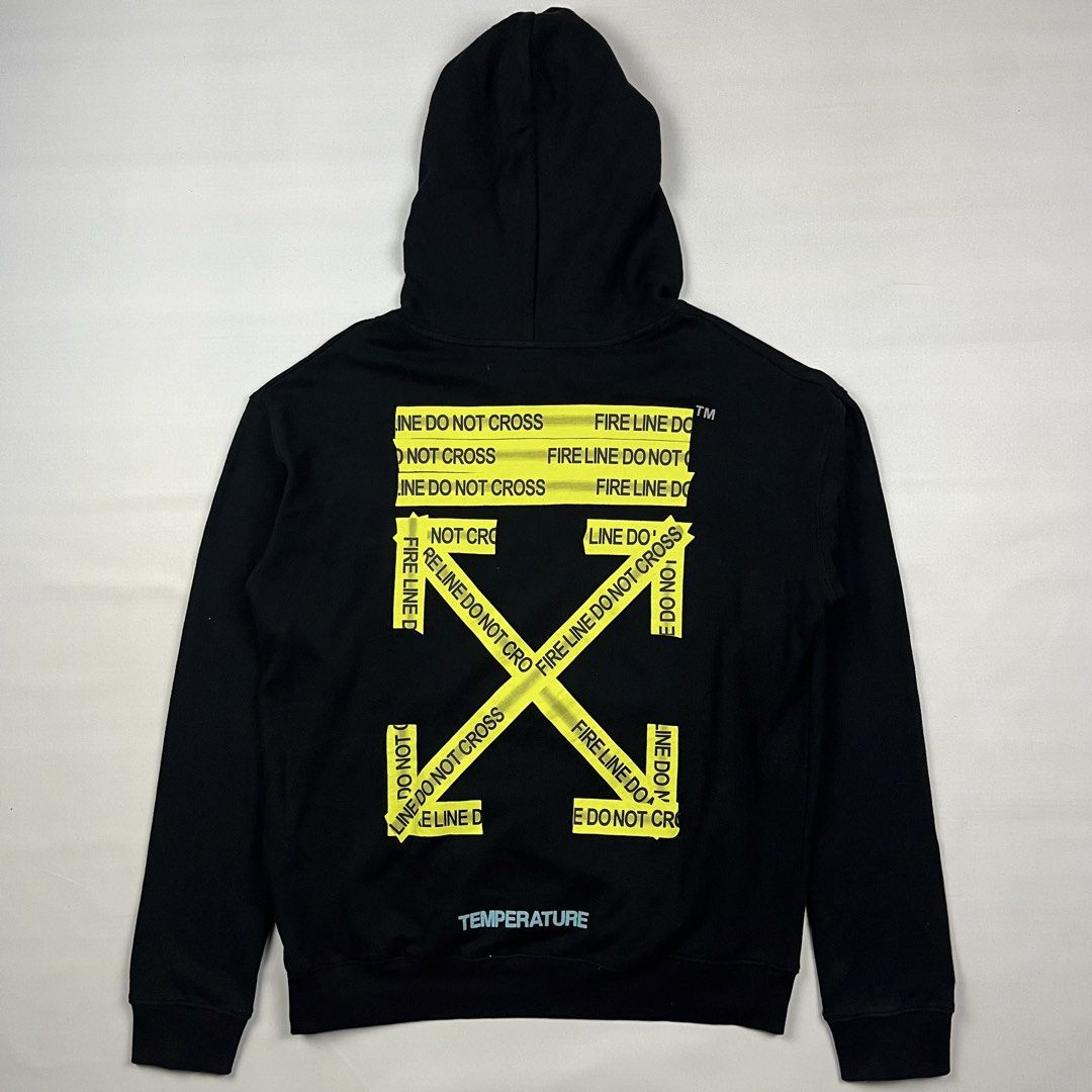 Off-White Oversized Fire Tape Hoodie (Category: Hoodies) located in Puerto Princesa. Submitted by paradise5300 (Listing ID 1460060067, Image 2). Description: Off-White Oversized Fire Tape Hoodie Tagged Size: XS / best fit Medium - Large Dimensions Inches length: 27.5 Inches width: 23 Condition: Very good Color rate: 9.5 Flaws: Minimal scratch (barely noticeable) MESSAGE US FOR MORE DETAILS 1,399 shipping fee is not yet included. .
