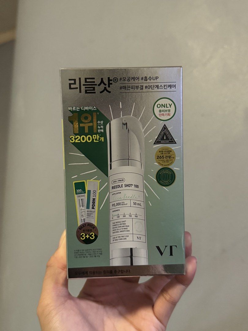VT Cosmetics Reedle Shot 100 Bundle (Category: Face Care) located in San Juan City. Submitted by yssayu_ (Listing ID 1459936843, Image 1). Description: RFS: Selling extra/unused skin care INCLUSIONS and SIZE: 1 Reedle Shot 100 (50mL) + 3 Reedle Shot 300 (1mL) + 3 PDRN Essence 100 (1.5mL) EXPIRY: August 2028 *Bought from Korea *Item on hand, box seal broken only to check box contents *Price negotiable, does not include del fee.