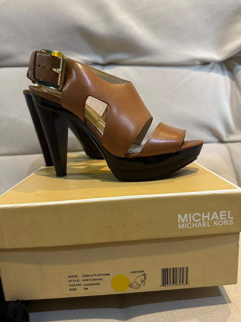 Original Michael Kors Carla Leather Sandals (Category: Sandals) located in Cavite. Submitted by rubieanne__ (Listing ID 1459972093, Image 2). Description: brand new complete inclusions around 15k retail price selling low 1,900 firm moneyback guaranteed.