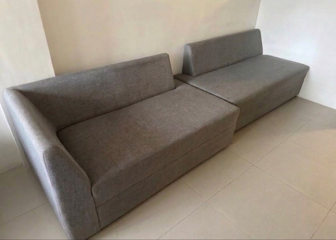 our home christan sectional sofa (right) (Category: Sofas) located in Quezon City. Submitted by switchnin (Listing ID 1459846594, Image 1). Description: Size: L233.68xW152.4xH81.28 cm Ottoman L50.8xW81.28xH81.28 cm Orientation: RIGHT facing the item actual pic of sofa posted. edited pic to remove clutter. can view item near brgy tandang sora hall. rfs: will change to a smaller sofa. too big for our new place. .