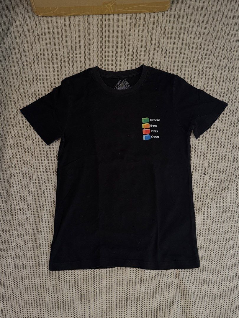 Palace Skateboards 1000 Pops Graphic Tee Black (Category: Tshirts & Polo Shirts ) located in Manila. Submitted by juddscloset (Listing ID 1459997871, Image 1). Description: Palace Skateboards “1000 Pops” t-shirt, black, colorful pie-chart style graphic on front and back. Preloved, from my own closet. Measured: Chest 45cm flat (~17.7” / ~35.4” circumference) | Length 68cm (~26.8”) | Sleeve opening 17cm flat (~6.7”).
