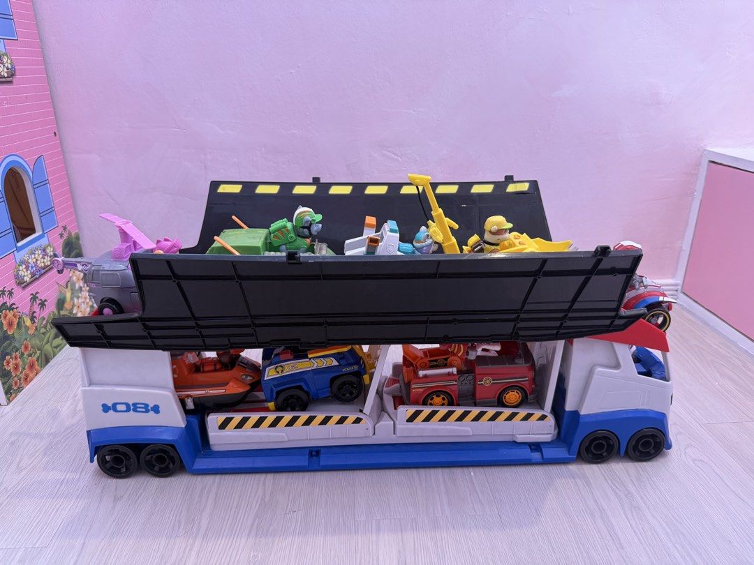 Paw Patrol Bus (Category: Kids Toys) located in Cavite. Submitted by littleskye.ph (Listing ID 1460071858, Image 2). Description: Paw Patrol Bus + Complete set of Cars and Figures Working Sounds In good condition, no issue RFS outgrown, change of interest.