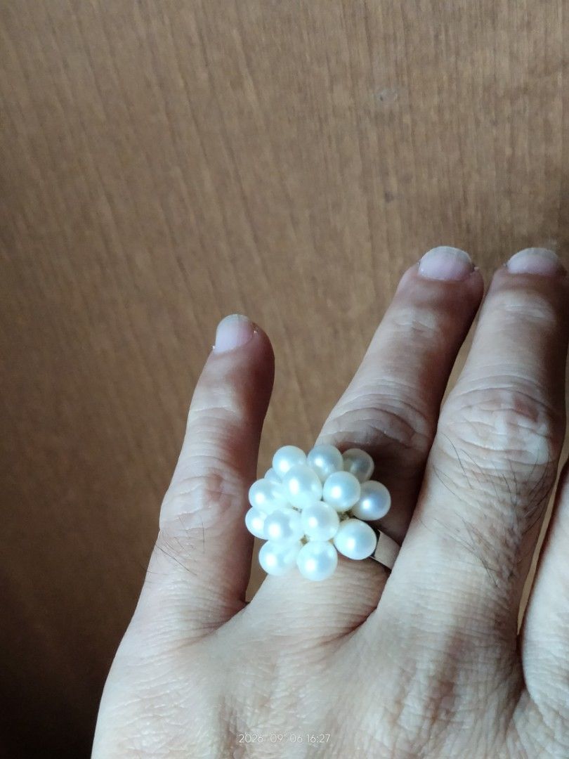 Pearl Cluster Ring (Category: Rings) located in Manila. Submitted by joycedioquino33 (Listing ID 1459997143, Image 2). Description: -Real pearl ring -Adjustable band -Japan Surplus sourced.