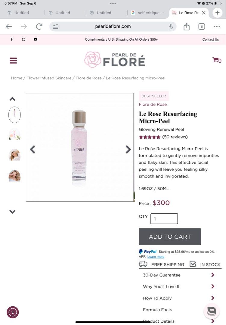 Pearl de Flore Le Rose Resurfacing Micro-Peel (Category: Face Care) located in Marikina City. Submitted by your_tink (Listing ID 1460027793, Image 1). Description: - Pearl de Flore Le Rose Resurfacing Micro-Peel - Size: 1.69oz / 50ml.