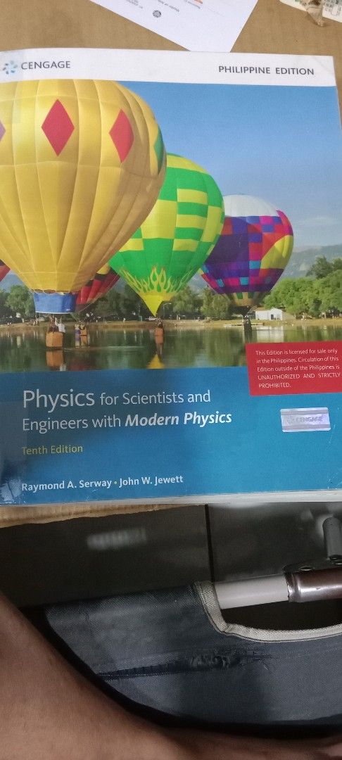Physics for Scientists and Engineers with Modern Physics 10th Edition (Category: Textbooks) located in Taguig. Submitted by liknayan (Listing ID 1460020683, Image 1). Description: - Physics for Scientists and Engineers textbook - Tenth Edition - Authors: Raymond A. Serway and John W. Jewett - Philippine Edition - Ideal reference for physics students - Covers summaries, concepts, and principles NO WRITTINGS NOR HIGHLIGHTS MAY STAMP LANG NG NAME SA