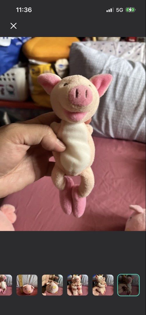 Pig plush #10 (Category: Plushies & Soft Toys) located in Paranaque City. Submitted by bonsaiart (Listing ID 1460082659, Image 2). Description: Pre owned Good Condition 100(fixed) +sf Payment via GCASH or paymaya No to meetup No to cop / cod Shipping via j&t only No breaking of set or bundle.