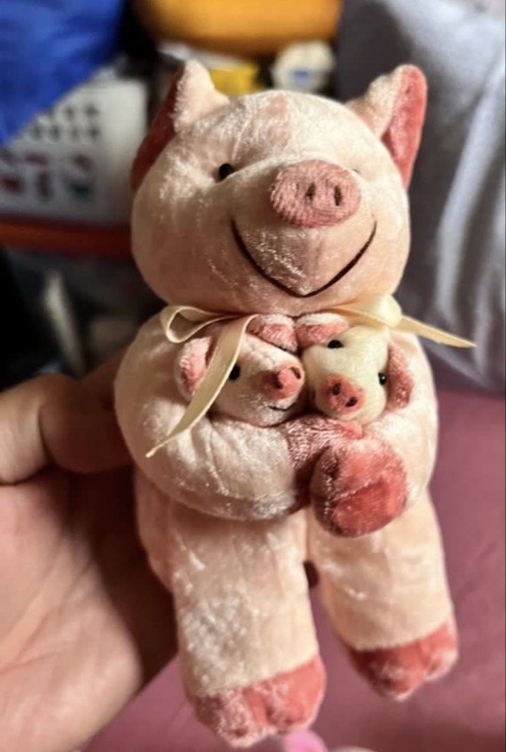 Pig plush #3 (Category: Plushies & Soft Toys) located in Paranaque City. Submitted by bonsaiart (Listing ID 1460081362, Image 2). Description: Pre owned Good Condition 150(fixed) +sf Payment via GCASH or paymaya No to meetup No to cop / cod Shipping via j&t only No breaking of set or bundle.