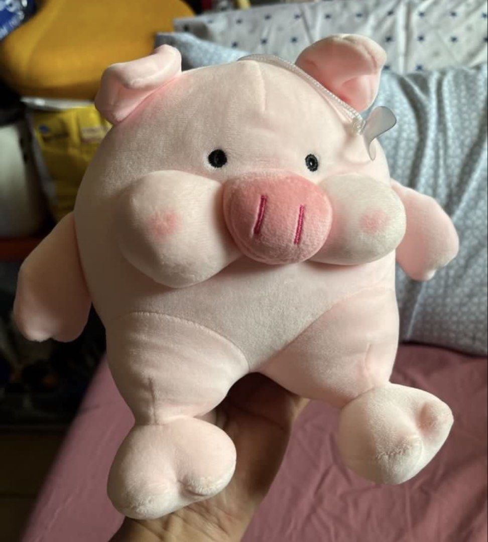 Pig plush #5 (Category: Plushies & Soft Toys) located in Paranaque City. Submitted by bonsaiart (Listing ID 1460081661, Image 1). Description: Pre owned Good Condition 185(fixed) +sf Payment via GCASH or paymaya No to meetup No to cop / cod Shipping via j&t only No breaking of set or bundle.