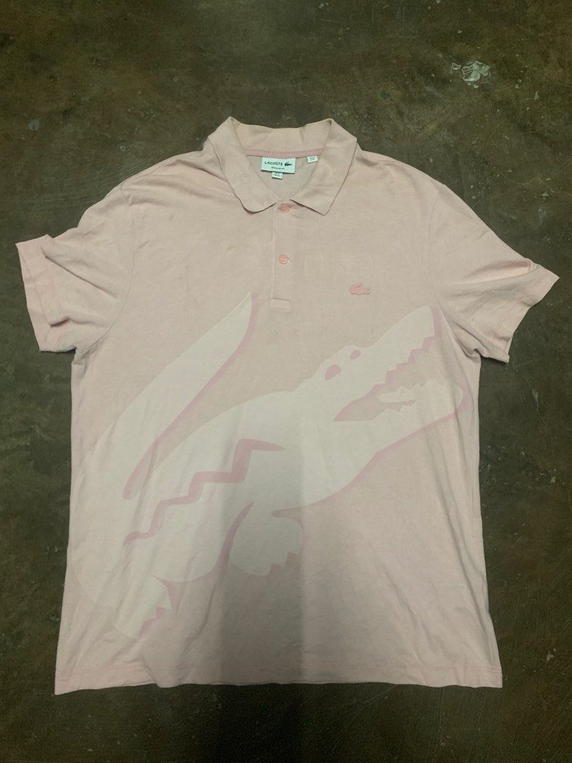 Pink Big logo Lacoste (Category: Tshirts & Polo Shirts ) located in Davao. Submitted by 2_thrift (Listing ID 1460052328, Image 1). Description: 23x29-30 dimes Fr 6 on tag Xl 9.5 color rate and condition Small pinholes issue and need wash.