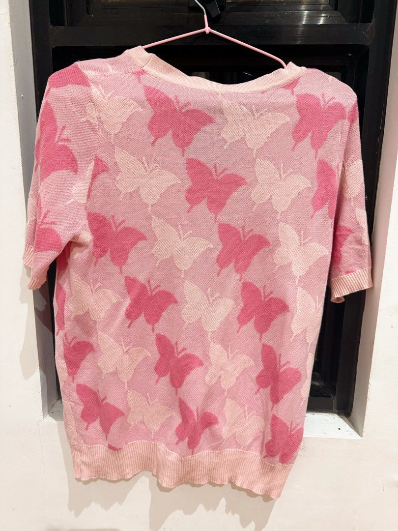 Pink Butterfly Top Size S-L (Category: Shirts) located in Manila. Submitted by strawberrymelo (Listing ID 1460082937, Image 2). Description: .