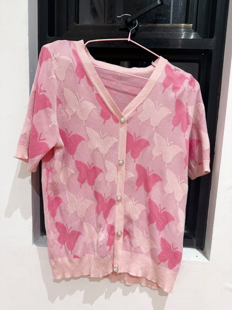 Pink Butterfly Top Size S-L (Category: Shirts) located in Manila. Submitted by strawberrymelo (Listing ID 1460082937, Image 1). Description: .