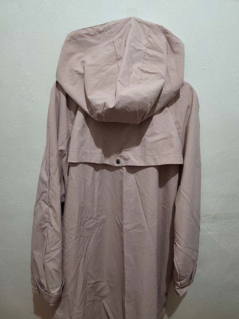 Pink Hooded Longline Jacket with Buttons (Category: Coats, Jackets and Outerwear) located in Taytay. Submitted by goldentree-b9df (Listing ID 1460040435, Image 2). Description: - Soft pink longline jacket - Features a hood - Button-up front closure - Convenient front pockets - Unique side button details - Ideal for layering - Effortless styling over any outfit.