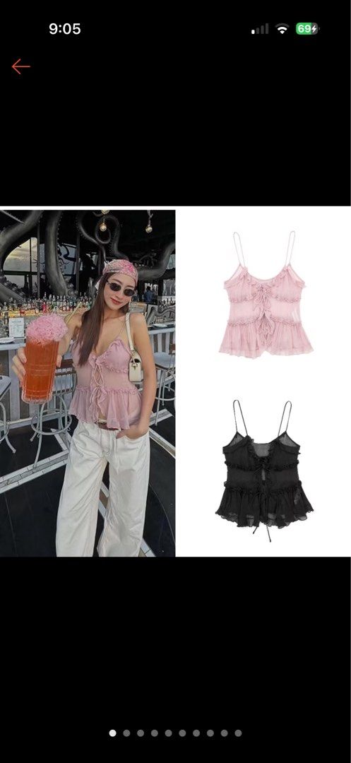Pink semi transparent cami top (Category: Sleeveless) located in Quezon City. Submitted by clothe.kr (Listing ID 1460049048, Image 3). Description: Used once Runs a bit big, can fit M.