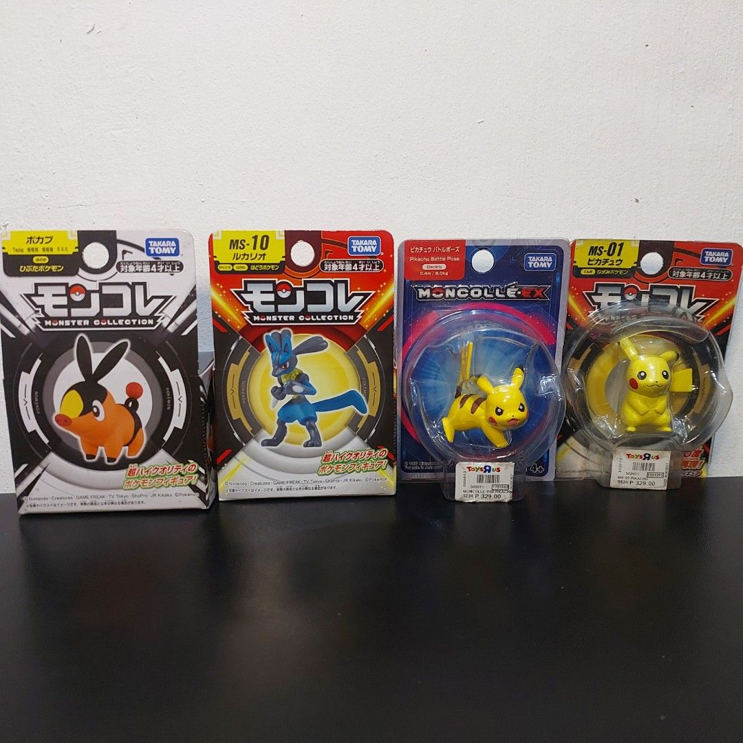 Pokemon Figure: Takara Tomy (Category: Figurines & Statues) located in Daraga. Submitted by _poke_shop_ (Listing ID 1459947654, Image 1). Description: CROSS-POSTED • Brand: Takara Tomy Regular Size/MS • Condition: MISB PRICE • 200 Pikachu Battle Pose • 200 Pikachu • 200 Lucario • 200 Tepig • 200 Pawmi • 175 Meowth • 200 Zeraora • 400 Alolan Dugtrio LOCATION • Daraga, Albay RESERVATION • Atleast 50% Down-Payment (Non-Refundable and Transferable) S