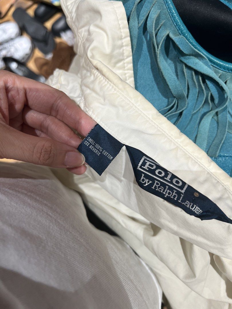Polo Ralph Lauren White Cotton Jacket Size L (Category: Coats, Jackets and Outerwear) located in Quezon City. Submitted by iminquezoncity (Listing ID 1460031373, Image 2). Description: - Brand: Polo by Ralph Lauren - Color: White - Size: L - Material: 100% Cotton - Features: Embroidered Polo pony logo on chest, elasticated cuffs and hem, two front pockets - Style: Ideal for layering or as a light outerwear piece.