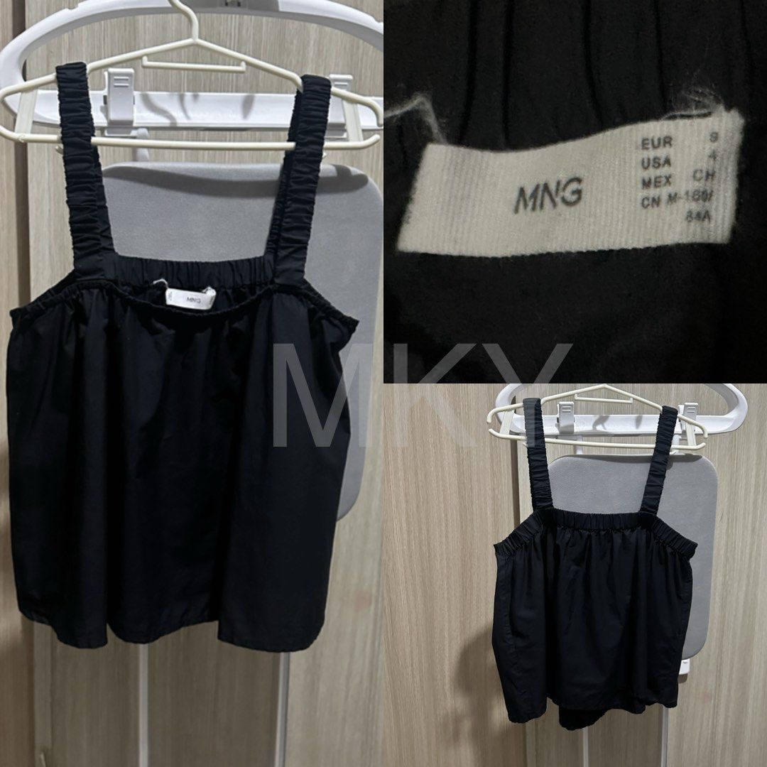 Preloved MNG Black Gathered Strap Crop Top (Category: Sleeveless) located in Caloocan City. Submitted by mkytarr (Listing ID 1459947337, Image 1). Description: Mango Black Gathered Strap Crop Top ‼️Color may vary due to lighting. Decluttering✨ my personal preloved pieces 🤎 📍Roxas Blvd., Pasay City 📦 Pick-up / Lalamove.