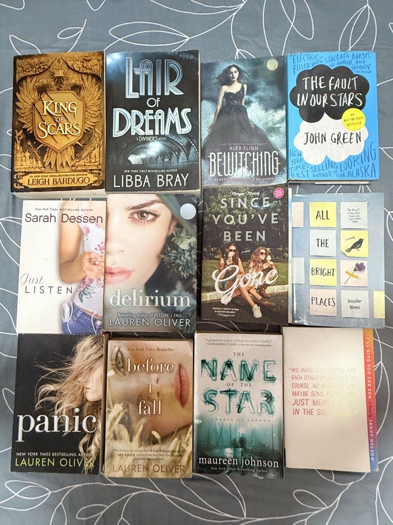 preloved novels (ya fantasy/contemporary) (Category: Storybooks) located in Taguig. Submitted by hermescabin (Listing ID 1460024780, Image 2). Description: king of scars by leigh bardugo - php 200 - in good condition lair of dreams (the diviners #2) by libba bray - php 200 - in good condition bewitching by alex flynn - php 120 - in good condition, w/ plastic cover the fault in our stars by john green ❎sold! - php 220 - hardcover - in good conditi