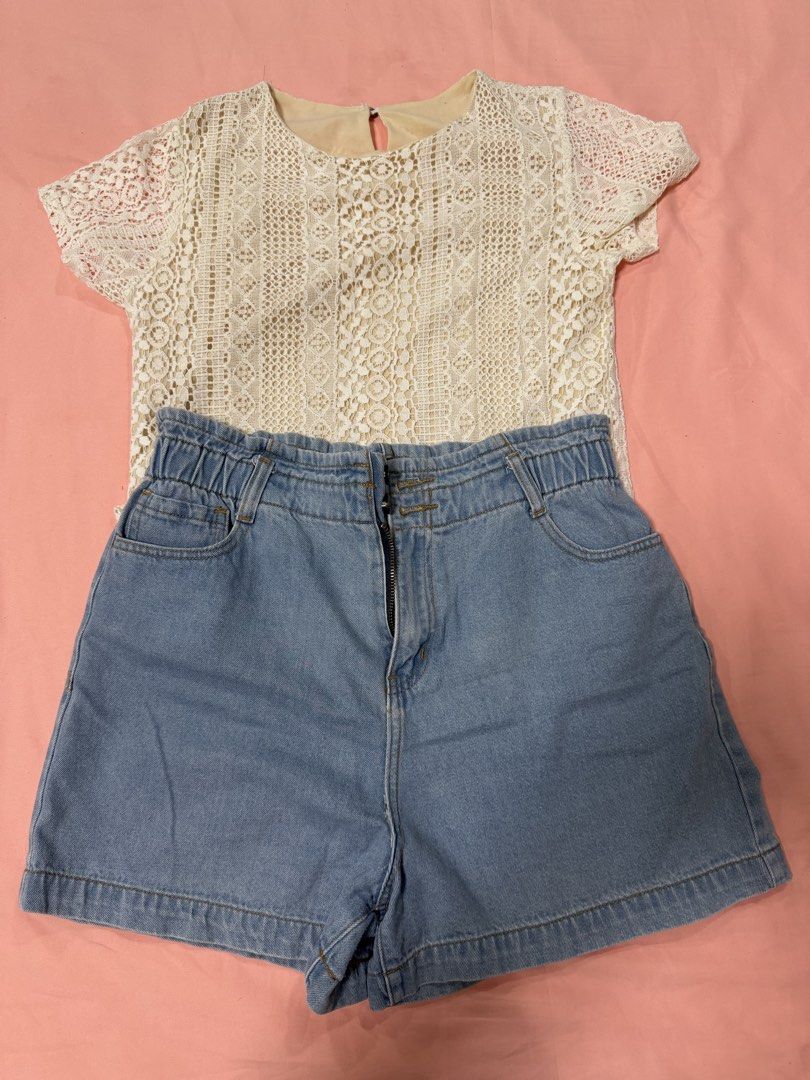 Raleigh Denim Shorts (Garterized) (Category: Sets or Coordinates) located in Taguig. Submitted by dyaaanel (Listing ID 1460049521, Image 1). Description: 🤍 Raleigh Denim Shorts (Garterized) (Top is sold separately) ✨ Selling Price: ₱350 🏷️ Brand: Raleigh 👖 Waistline: Tagged XS / 34, but fits larger! I bought this when I was a size Large, and it fit me well. ✨ Condition: Good condition, no issues. RFS: Decluttering unused and slightly used stuf