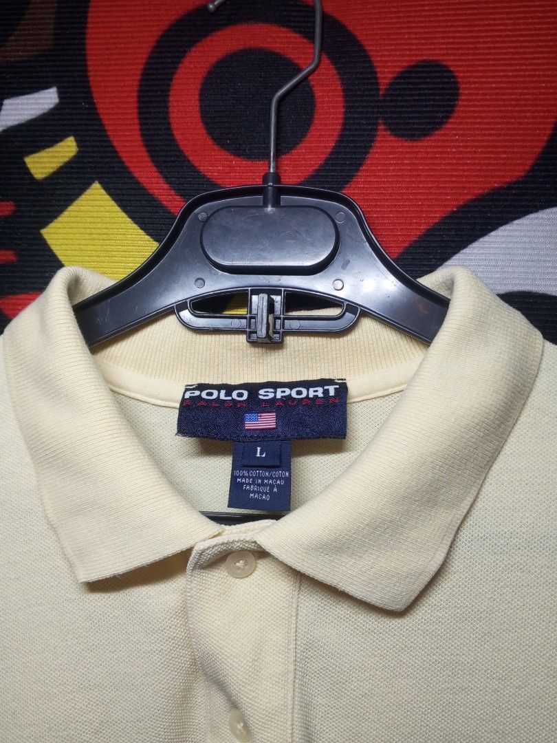 Ralph Lauren (Category: Tshirts & Polo Shirts ) located in Taguig. Submitted by bimbyanche19839 (Listing ID 1459946744, Image 3). Description: Polo Sport By Ralph Lauren Size: Medium to Large Width: 22 Length: 27 Color Rate: 9 Good Condition Complete Tags Issue: Washable Yellow Stain 🏷️300php Plus Shipping 📍Taguig Loc.