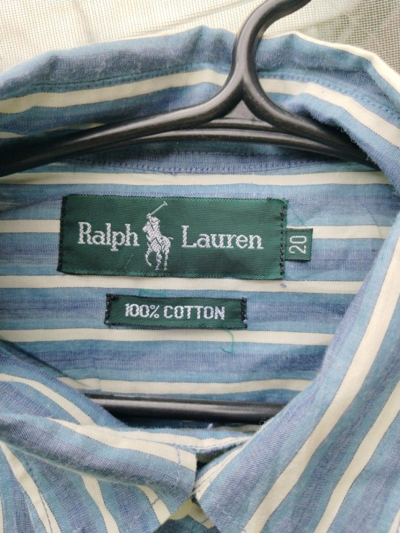 Ralph Lauren longsleeve (Category: Tshirts & Polo Shirts ) located in Legazpi City. Submitted by genobecollectives (Listing ID 1459914434, Image 2). Description: - Classic blue and white striped button-up shirt - Brand: Ralph Lauren - Material: 100% Cotton - Size: 20 - Features: Embroidered logo on chest pocket - Style: Perfect for casual or smart-casual occasions Polo Ralph Lauren longsleeve 800 free ship Size 20 22 x 30 Very good condition My l