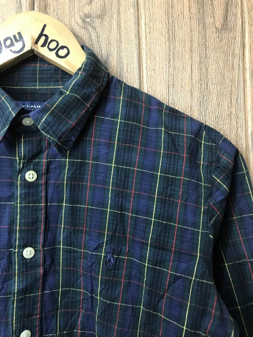 Ralph Lauren Sport Plaid Button Down Shirt (Category: Tshirts & Polo Shirts ) located in Aloguinsan. Submitted by jayhooukay (Listing ID 1460032892, Image 2). Description: -19.5 x 23 25 longback - Classic plaid shirt from Ralph Lauren Sport - Features iconic polo player logo on chest - Made with a comfortable cotton blend - Ideal for casual wear or layering - Button-up front with collar - Long sleeves.