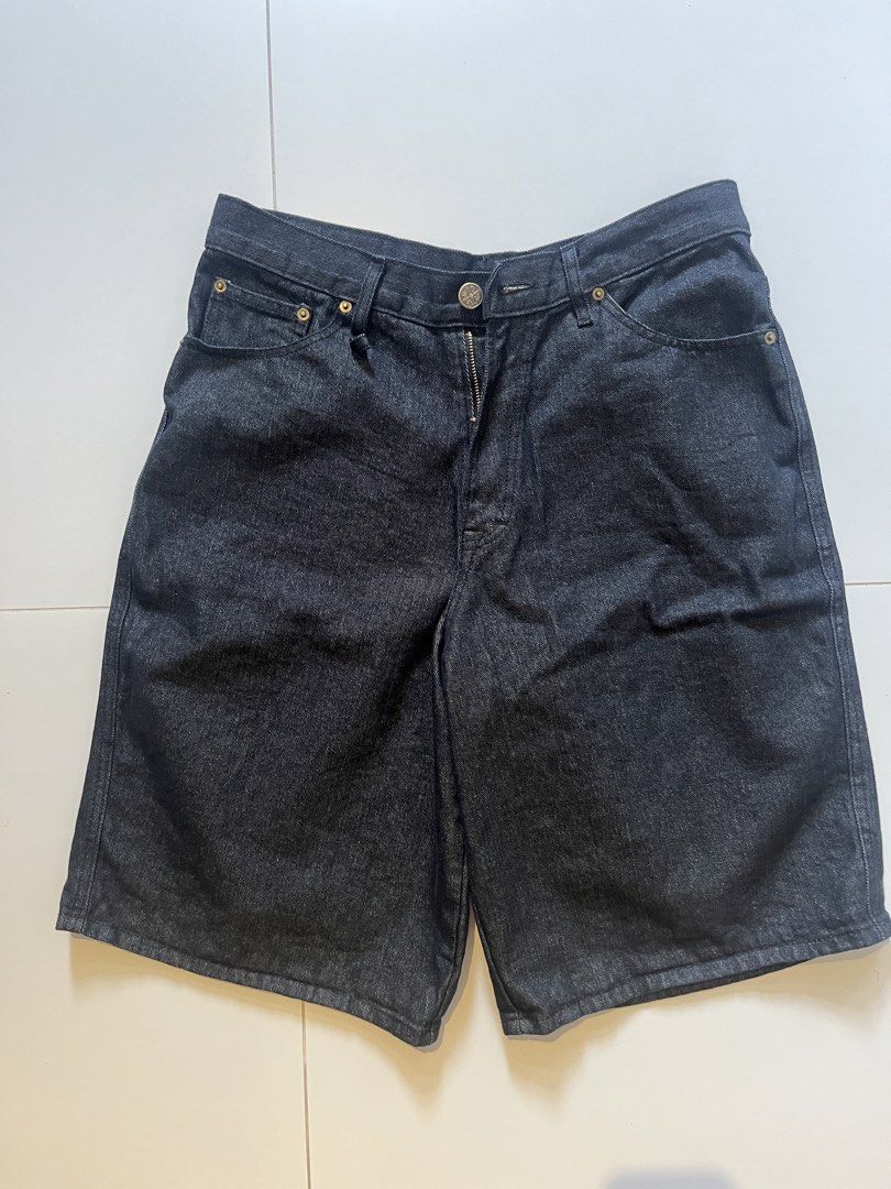 Raw Denim Jorts Embroidered (Category: Shorts) located in Manila. Submitted by thriftnikeenan (Listing ID 1459930489, Image 1). Description: Waist 34 Length 24 Leghole 12.