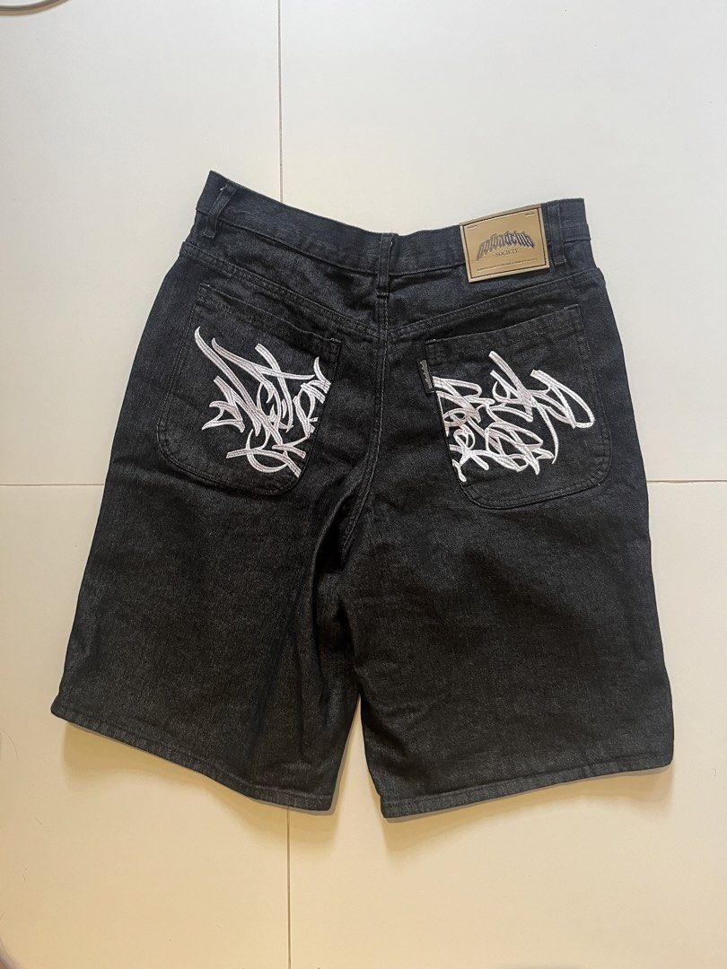 Raw Denim Jorts Embroidered (Category: Shorts) located in Manila. Submitted by thriftnikeenan (Listing ID 1459930489, Image 2). Description: Waist 34 Length 24 Leghole 12.