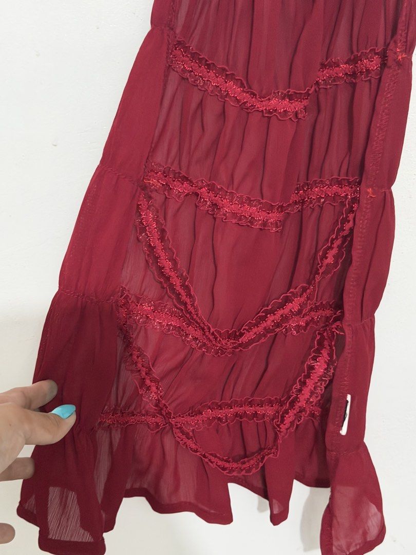 Red Ruched Halter Backless Top(og price: 300) (Category: Others Tops) located in Caloocan City. Submitted by lysomuch (Listing ID 1460086977, Image 3). Description: .