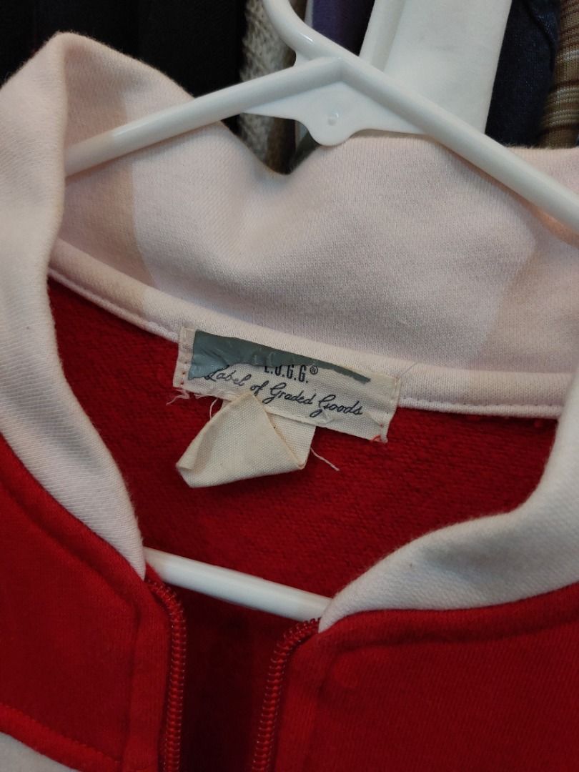red white varsity cotton jacket h&m (Category: Coats, Jackets and Outerwear) located in Muntinlupa City. Submitted by biancstuff (Listing ID 1460069649, Image 2). Description: - Classic red and white bomber jacket - Zip-up front with a comfortable collar - Ribbed cuffs and hem for a snug fit - Versatile for casual wear or layering mop: gcash mod: lalamove/grab (buyer shoulders sf).