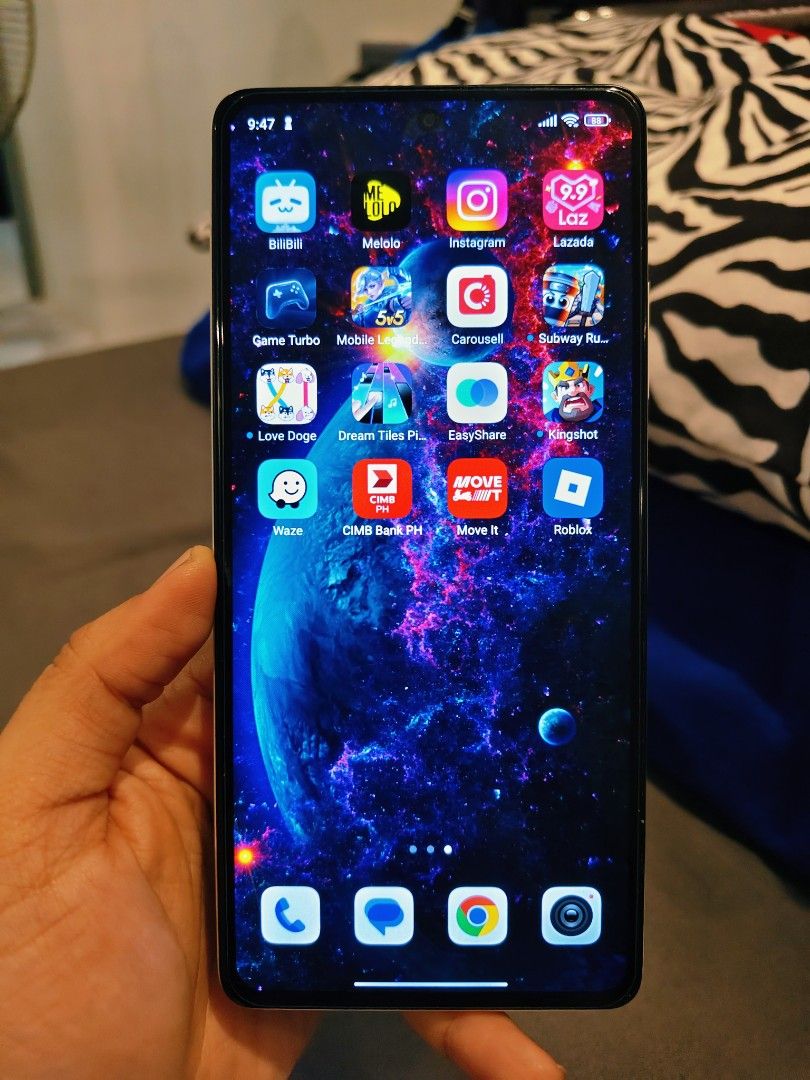 Redmi note 12 pro 5g (Category: Xiaomi) located in Manila. Submitted by yhinyhang (Listing ID 1456603122, Image 2). Description: 6990 Original redmi note 12 pro 5g Pro po ito and 5g, 8+8gbram 128gb rom 120 hertz amoled display 5g mobile perfect and mabilis 50mp camera 5000 mah batt Mdtk dimensity 1080 17k srp nya dti Dolby vision! Gaming pwede Speaker magnda! Dolby atmos!.