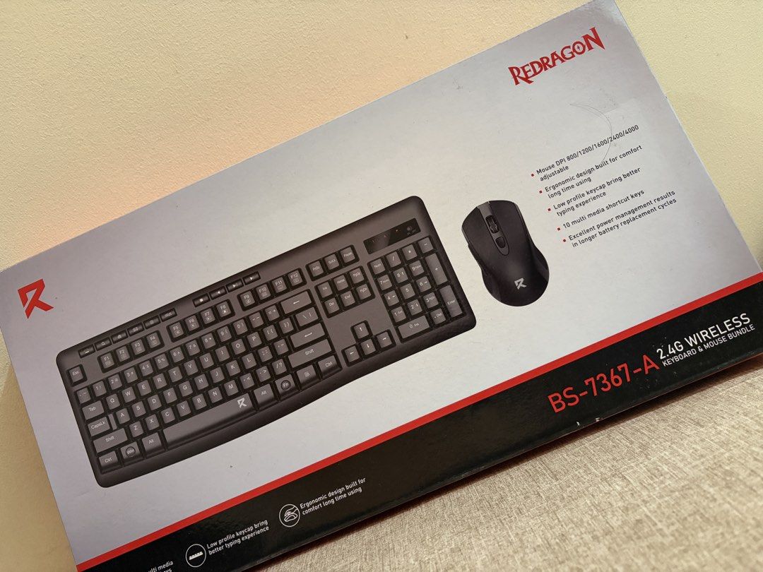 Redragon keyboard and gaming headset set (Category: Headphones & Headsets) located in Manila. Submitted by thenewmen96 (Listing ID 1460064169, Image 2). Description: take all brand bew sealed 2 pcs red dragon gaming headphones Pelias H130 1 pc red dragon wireless keyboard and mouse BS-7367 brand new!! what you see is what you get rfs wrong purchase item.