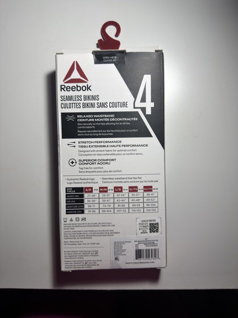Reebok Seamless Bikini 4-Pack (Category: Undergarments & Loungewear) located in Dasmarinas. Submitted by beisells (Listing ID 1460072082, Image 2). Description: Reebok Seamless Underwear - Bought from Canada - 4-pack Reebok seamless bikini underwear - Bikini cut with stretch performance fabric - Relaxed waistband for ultimate comfort - Comes in black, nude, grey, and maroon colors.