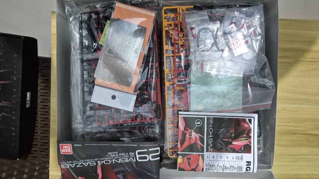 RG Sazabi with add ons (Category: Gundam & Model Kits) located in Santa Maria. Submitted by njvnnt (Listing ID 1460063796, Image 2). Description: RG Sazabi Set *sealed runner *etched sheet *metal parts *extra decals .