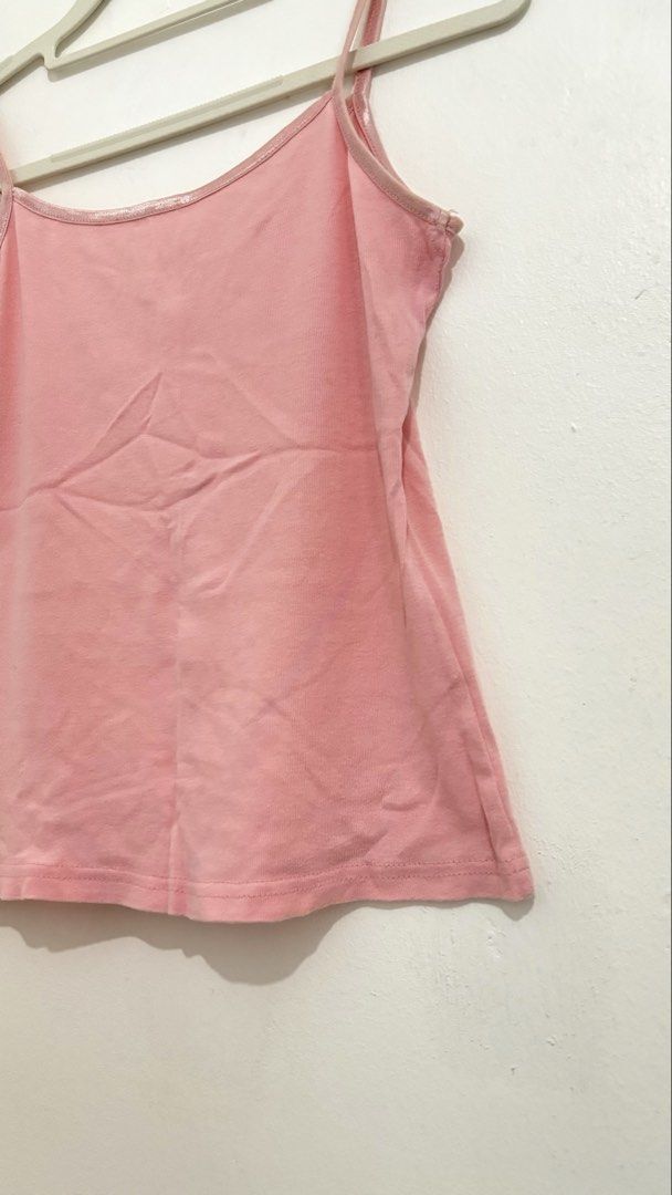 Ribbed Satin-Trim Cami Top (Category: Sleeveless) located in Caloocan City. Submitted by buymethisandthat (Listing ID 1460079490, Image 3). Description: ✨ Ribbed Satin-Trim Cami Top - ₱99 📌 CONDITION • Condition: 8.5/10 • Flaws: Light general wash wear 📏 SIZE • Tag Size: No size tag • Recommended: Fits Extra Small to Medium (Fitted / Stretch Fit).