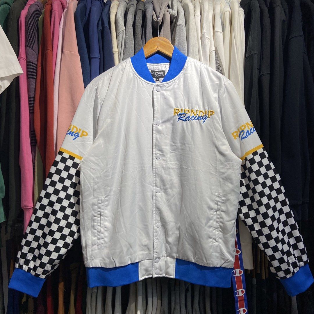 RipnDip Racing (Category: Coats, Jackets and Outerwear) located in Legazpi City. Submitted by luxrystreet (Listing ID 1460059171, Image 2). Description: ▪️RIPNDIP RACING ▪️WIDTH: 22.5 ▪️LENGTH: 28 ▪️COLOR RATE: 9/10 Or better ▪️IN EXCELLENT CONDITION ▪️COLOR MAY VARY DUE TO LIGHTING ▪️MANAGE YOUR EXPECTATIONS CAN PROVIDE OTHER PICTURES UPON REQUEST ISSUE(S):NONE NEGOTIABLE.