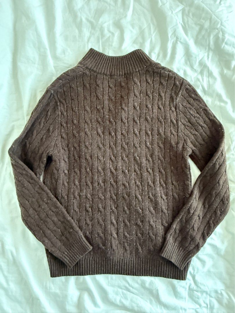RL unisex knit quarter zip - brown (Category: Longsleeves) located in Mandaluyong City. Submitted by outofstoragewtf (Listing ID 1459994850, Image 3). Description: .
