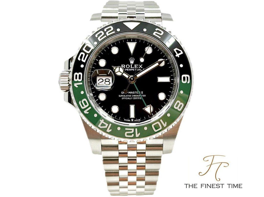 Rolex GMT-Master II 126720VTNR Jubilee Sprite 126720VTNR Sprite Jubilee 126720 _ Sept 2026_New Wooden Card (Category: Watches) located in Singapore. Submitted by thefinesttime (Listing ID 1460064196, Image 1). Description: Model: Rolex GMT-Master II Reference: 126720VTNR Case Diameter: 40MM Dial Color: Black Material: Steel Bezel Material: Ceramic Bracelet Material: Steel Series: Alphanumeric New or Used: New Box & Paper: Yes,full set wooden tag 