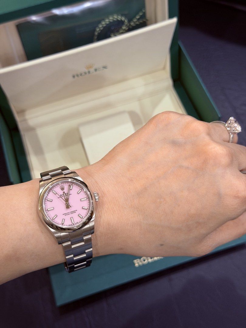 ROLEX OP CANDY PINK (Category: Women's Watches) located in Valenzuela. Submitted by mypreciouscloset (Listing ID 1460046702, Image 3). Description: ROLEX OP CANDY PINK 34 bought in thailand complete inclusion including proof of purchase via card for sure buyer only .