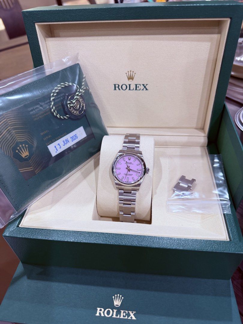ROLEX OP CANDY PINK (Category: Women's Watches) located in Valenzuela. Submitted by mypreciouscloset (Listing ID 1460046702, Image 1). Description: ROLEX OP CANDY PINK 34 bought in thailand complete inclusion including proof of purchase via card for sure buyer only .