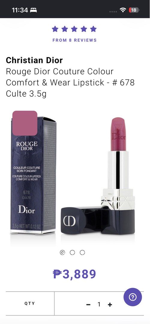 Rouge Dior Lipstick - #678 (Category: Makeup) located in Cabuyao City. Submitted by galemndza (Listing ID 1459917649, Image 1). Description: 999 + free ship Bought from Japan - used only a few times - open for vc for legit checking - open for meetups from SM Calamba to SM Sta. Rosa (with additional fee for handling fee) - open for shipping via jnt (buyer will shoulder sf / gcash or gotyme mop only).
